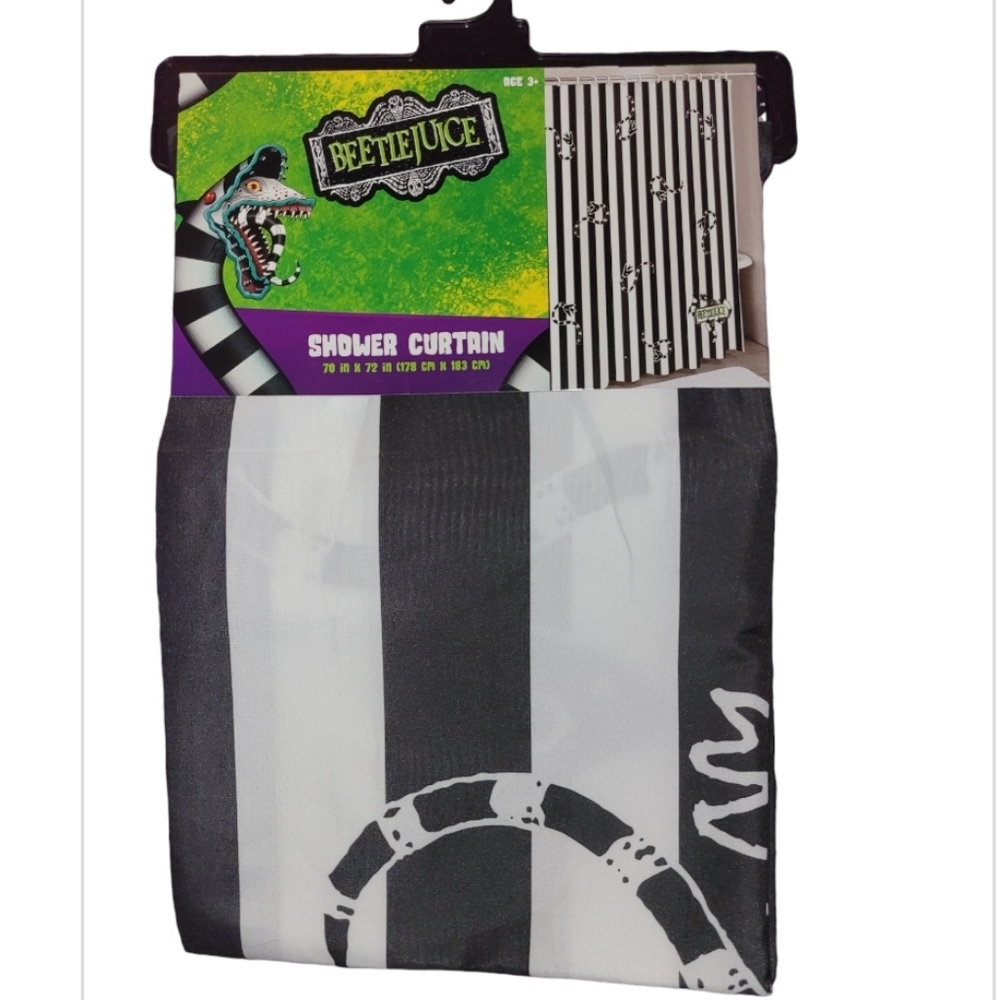 BNWT Beetlejuice Shower Curtain